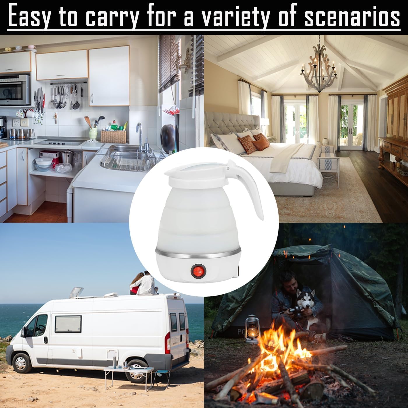 ⚡ Ultrathin Foldable Travel Electric Kettle – Compact & Fast Boiling
